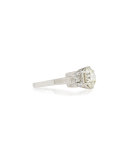 Estate Art Deco Round & Baguette Diamond Engagement Ring, Size 6.5
