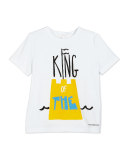 Short-Sleeve Sandcastle Graphic Tee, White, Size 4-10