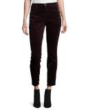 Zion Mid-Rise Velvet Skinny Ankle Jeans