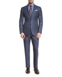 Trofeo 600 Plaid Two-Piece Suit, Blue