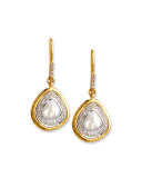 Amorphous Diamond Slice Earrings in 24K Gold
