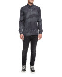Chalk-Stripe Camo Sport Shirt