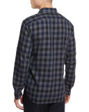 Zack PS Check Long-Sleeve Sport Shirt, New Navy Multi