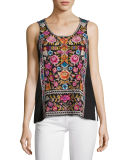 Anaya Linen Embroidered Tank
