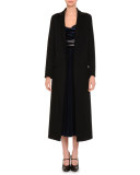Notch-Lapel Duster Coat, Black