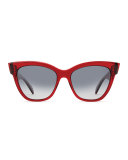 Winslett Polarized Cat-Eye Sunglasses, Berry