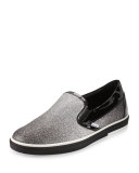 Grove Men's Glittered Slip-On Sneaker, Black/Silver
