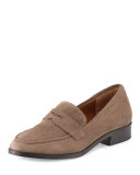 Sharon Embossed Suede Loafer, Taupe
