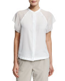 Short-Raglan-Sleeve Blouse