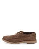 Suede Wing-Tip Oxford, Brown