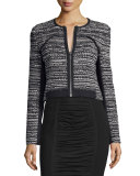 Caity Collarless Zip-Up Jacket