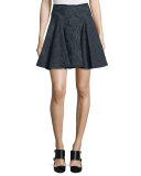 Textured Mini Full Skirt, Dark Slate