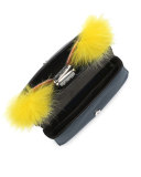 Baguette Micro Double-Sided Monster Crossbody Bag, Black/Yellow