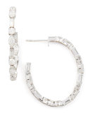 Mixed Cut Small Diamond Hoop Earrings