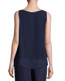 Georgette Shell w/ Layered Hem, Plus Size