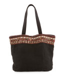 Cleopatra Beaded & Embellished Linen Tote Bag