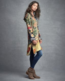 Shiro Printed Button-Front Silk Tunic, Multi, Plus Size