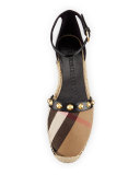 Abbingdon St. Check Espadrille Sandal, Black