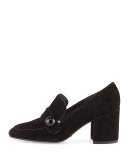 Dundee Suede Loafer Pump, Black