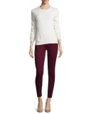 Sateen Skinny Jeans, Burgundy