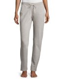 French Terry Cloth Lounge Pants, Light Gray Melange