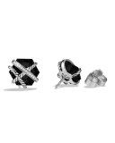 Cable Wrap Earrings with Black Onyx and Diamonds