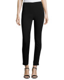 High-Waist Stretch-Knit Pants, Black