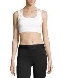 Racing Layered Sports Bra, White