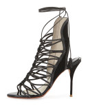 Lacey Lace-Up Gladiator Sandal, Black