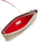 Loubiposh Spiked Clutch Bag, Silver/Multi