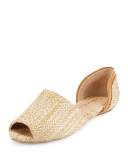 Akron Peep-Toe d'Orsay Flat, Natural