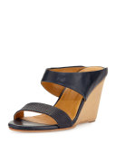 Julian Wedge Slide Sandal, Blue