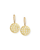 18k Yellow Gold Diamond Disc Earrings