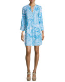 Sarasota 3/4-Sleeve Printed Tunic Dress 