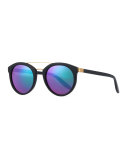 Dalziel Round Iridescent Sunglasses, Extreme Green
