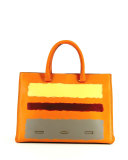 Rothko Pandora Leather Tote Bag, Tangerine