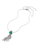 Osetra Large Tassel Necklace with Green Onyx