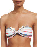 Antibes Scalloped Swim Top, Sally Light Stripe