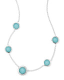 Stella Necklace in Turquoise Doublet & Diamonds 16-18"