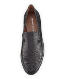 Coco Crackled Lugged-Sole Loafer, Black