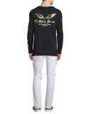 Gold Foil Logo-Print Long-Sleeve T-Shirt, Black