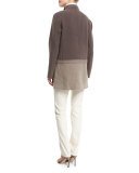 Valina Colorblocked Wool Coat, Concrete