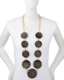 Spotted Horn Disc Necklace, Dark Brown
