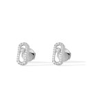Move Uno Diamond Stud Earrings in 18K White Gold