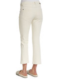 Flare-Leg Cropped Jeans, Natural