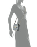 Small Rockstud Flap Crossbody Bag, Gray