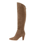 Tasmin Suede Knee Boot, Taupe