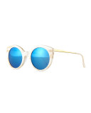 Palm Beach Cat-Eye Sunglasses, Cream