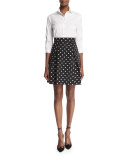 Polka-Dot Party Skirt, Black/White