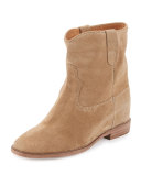 Crisi Suede Western Bootie, Beige